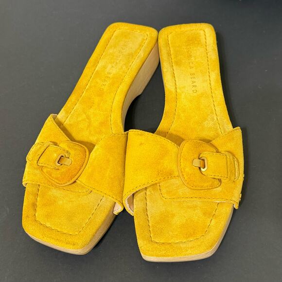 Veronica Beard Clog Sandals in Saffron Suede, Size 8 - Picture 12 of 14
